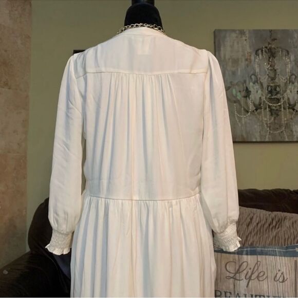 EXPRESS NWT Boho Ivory 3/4 Sleeve Midi Dress M - Picture 12 of 16